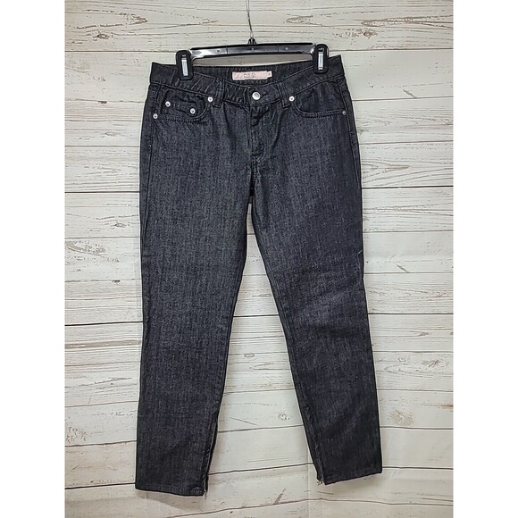 RED VALENTINO Black Straight Denim Jeans Size 27 Tunisia Zipper Ankles Low Rise - Picture 3 of 11